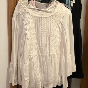 Beautiful white lace baby doll top